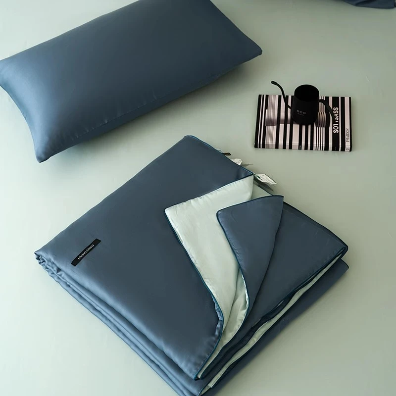 兰精100%莱赛尔天丝夏被凉感纯色防霉抗菌可水洗机洗空调被四件套