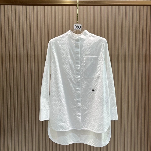 【有趣搭配】 刺绣小蜜蜂立领百搭衬衫上衣