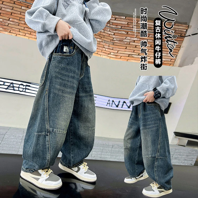 裤子韩版秋冬纯色通用中大童