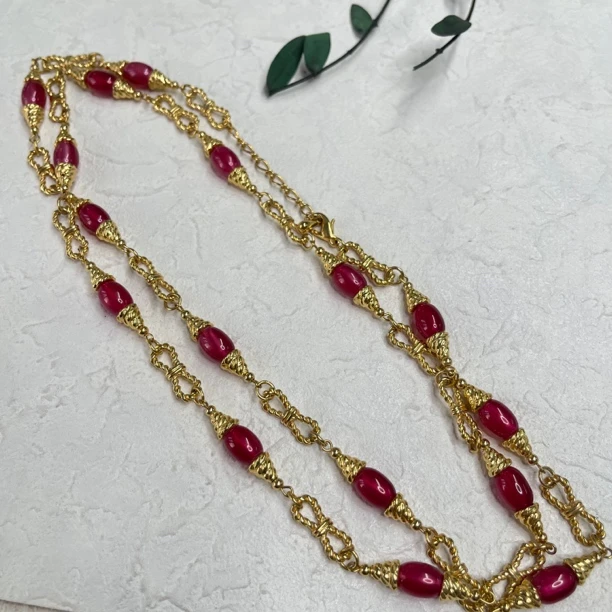 铜合金树脂项链 【六六中古】孤品复古项链th5586