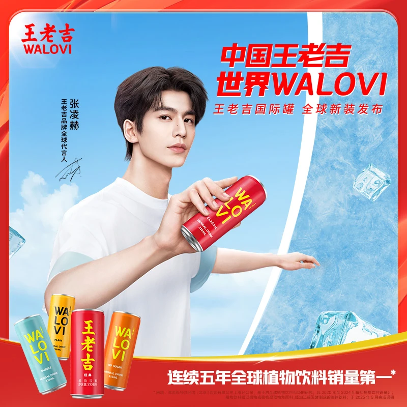 【张凌赫同款】王老吉国际罐植物饮料310ml*6罐多口味组合装KOC