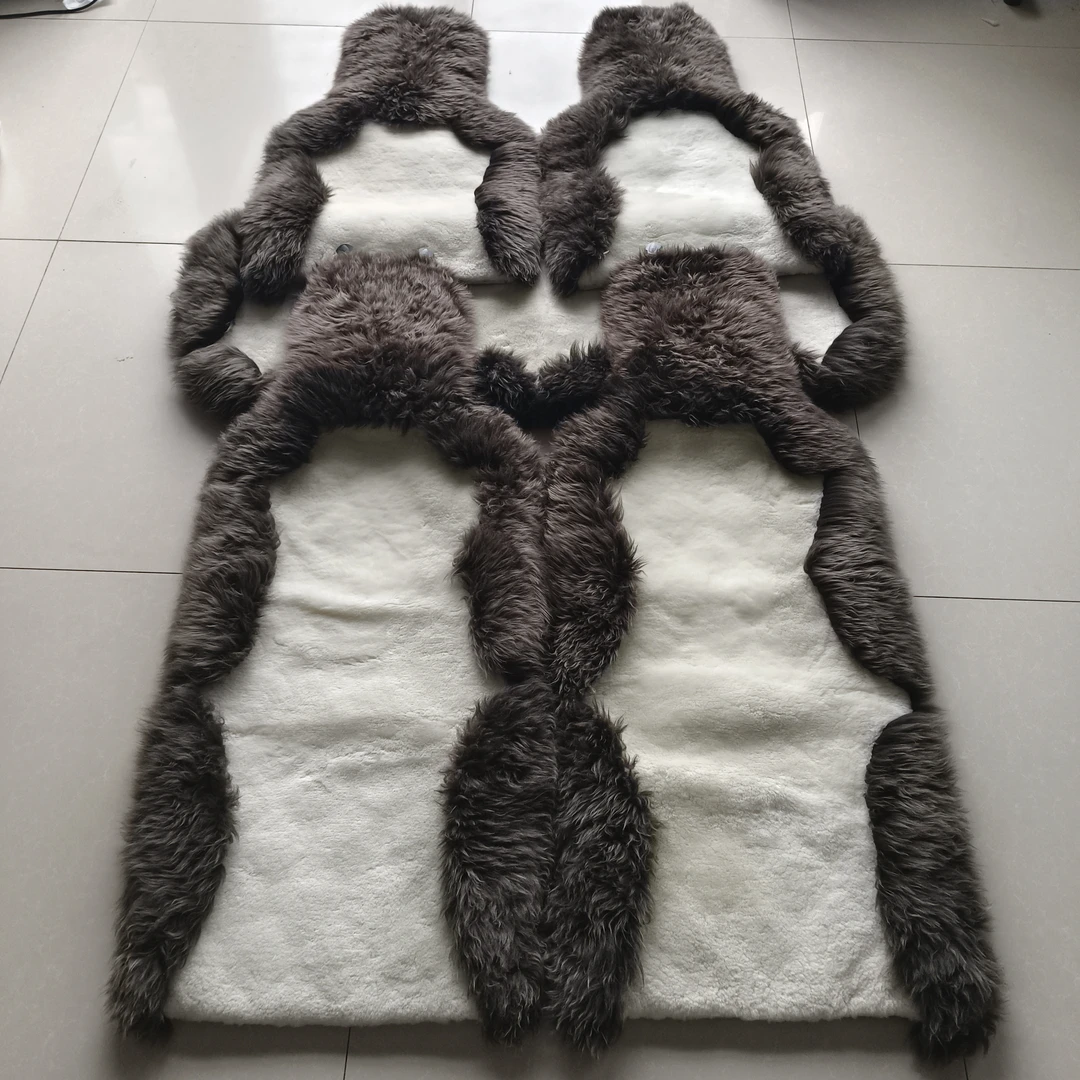 保暖防寒整皮裁剪高低毛绵羊毛汽车坐垫靠背五件套