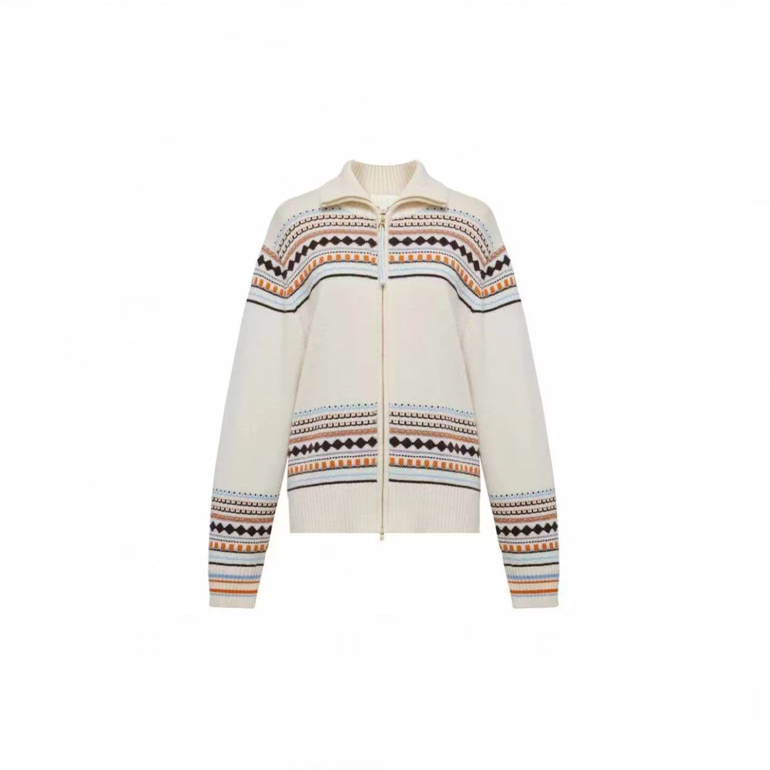 【霄霄形象美学】提花拉链开衫KS2630