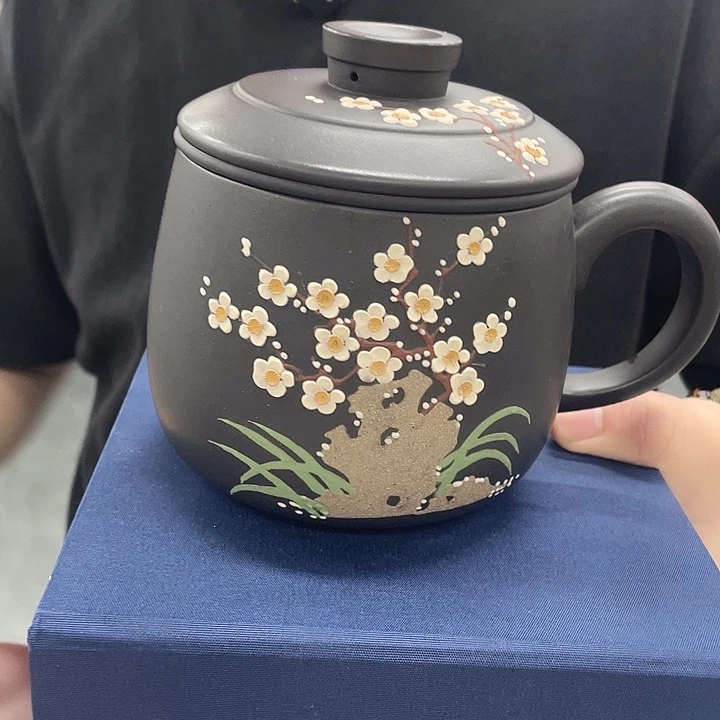 茶杯紫砂石黄幻彩太湖石三件套