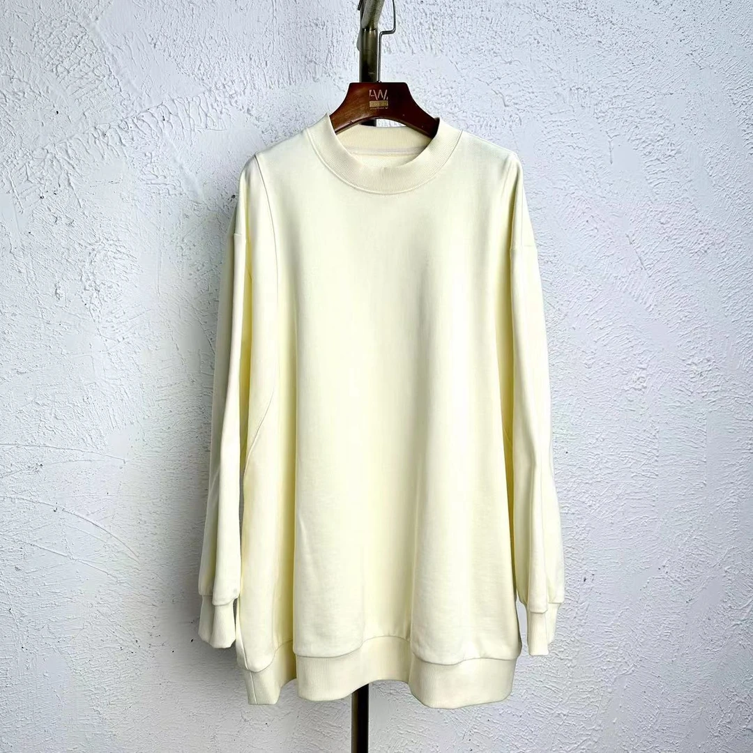 大码时尚宽松潮流圆领新32支精棉长袖真卫衣休闲百搭减龄卫衣7695