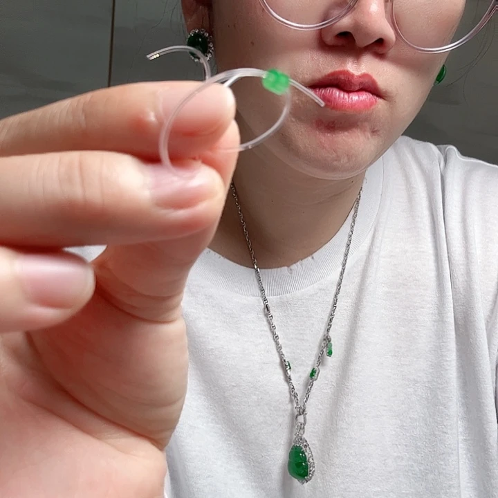 晶***晶翡翠未镶嵌颈饰夭然缅甸翡翠吊坠