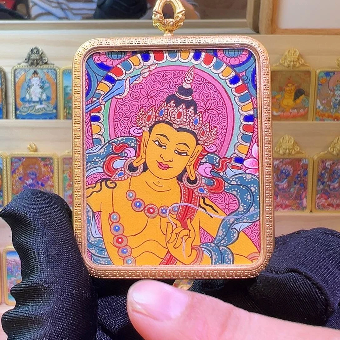 吊坠热贡唐卡纯手绘文殊