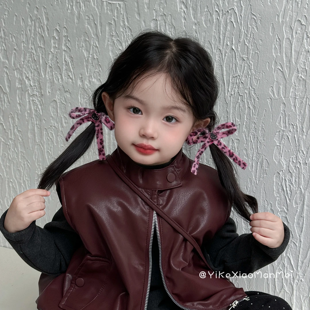 豹纹日记 百搭kt豹纹儿童发绳女童双马尾皮筋女宝宝发圈头绳发饰