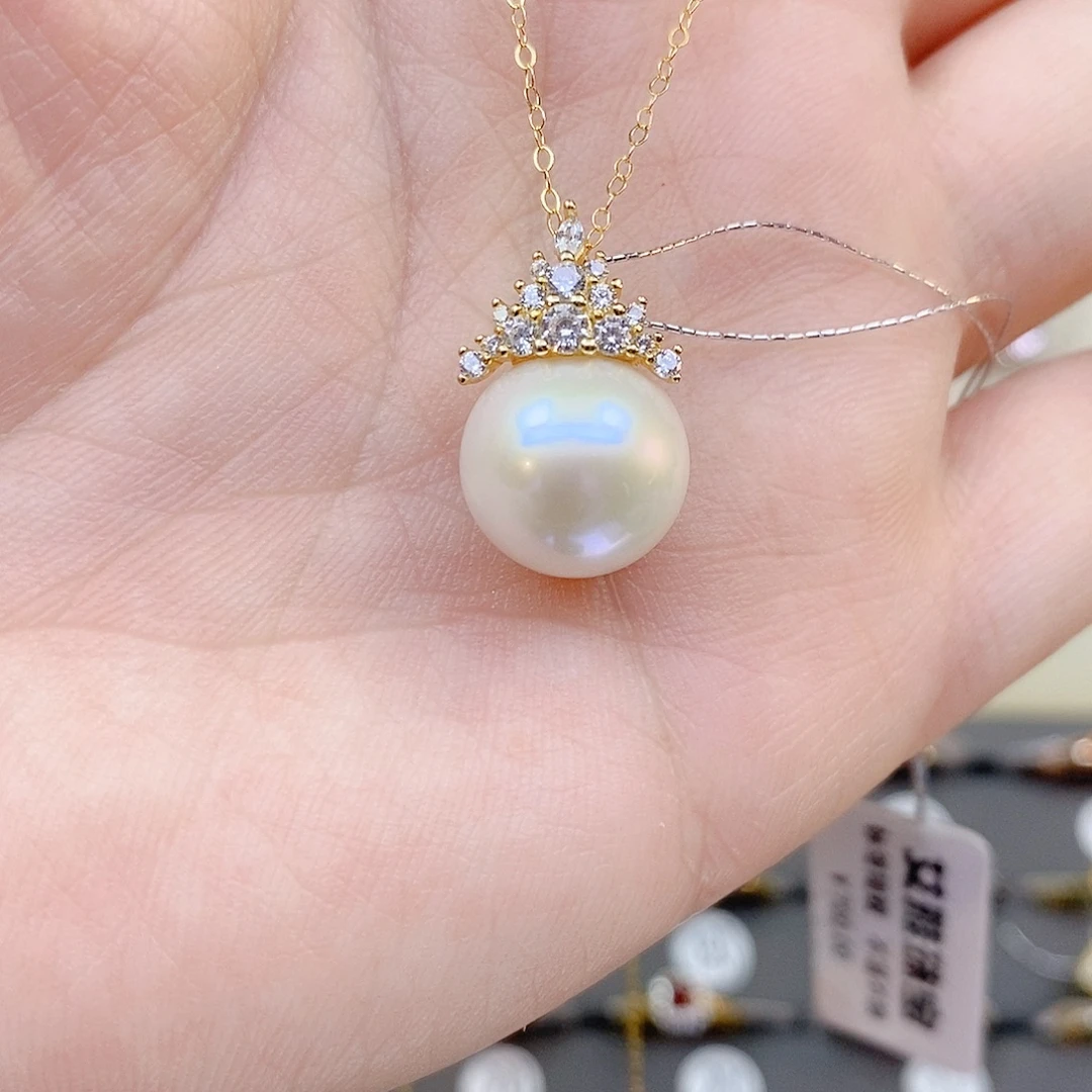 淡水珍珠银S925镶嵌吊坠(赠链)