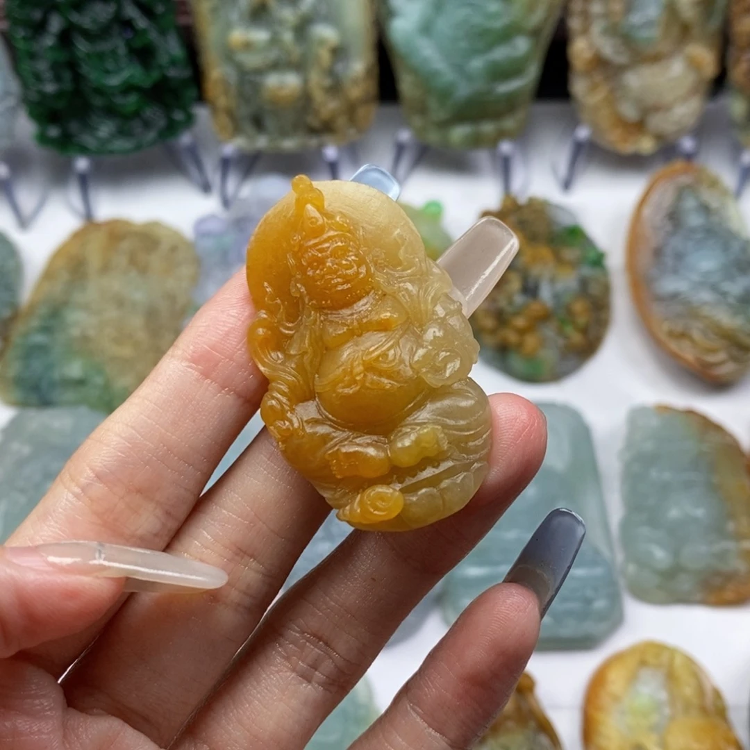 乐***子定制翡翠未镶嵌黄财神