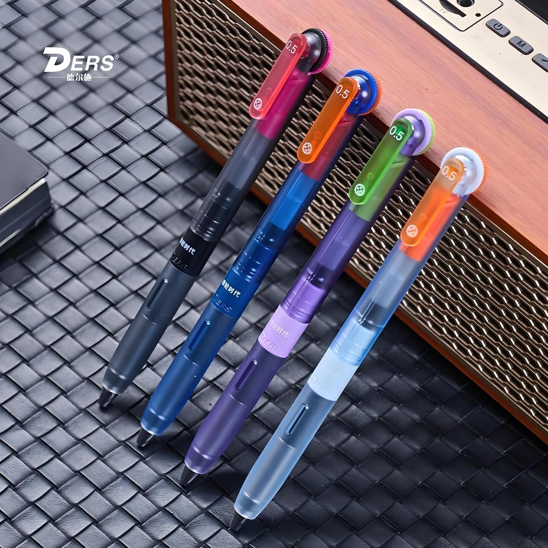 德尔施齿轮赛博中性笔速干高颜值ins风创意黑科技刷题笔转动出芯