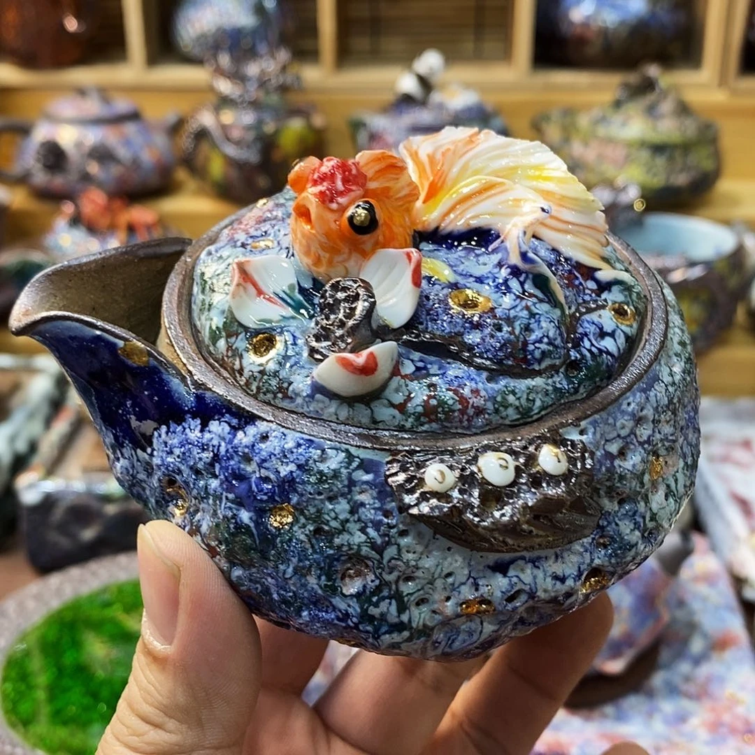 粗陶志野柴烧茶器