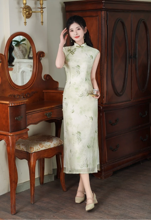 512 年轻款无袖长款|惊鸿一瞥|旗袍
