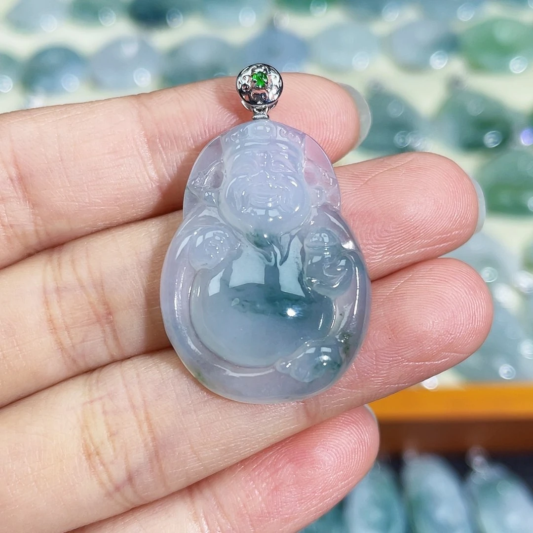 翡翠颈饰18K金镶嵌吊坠