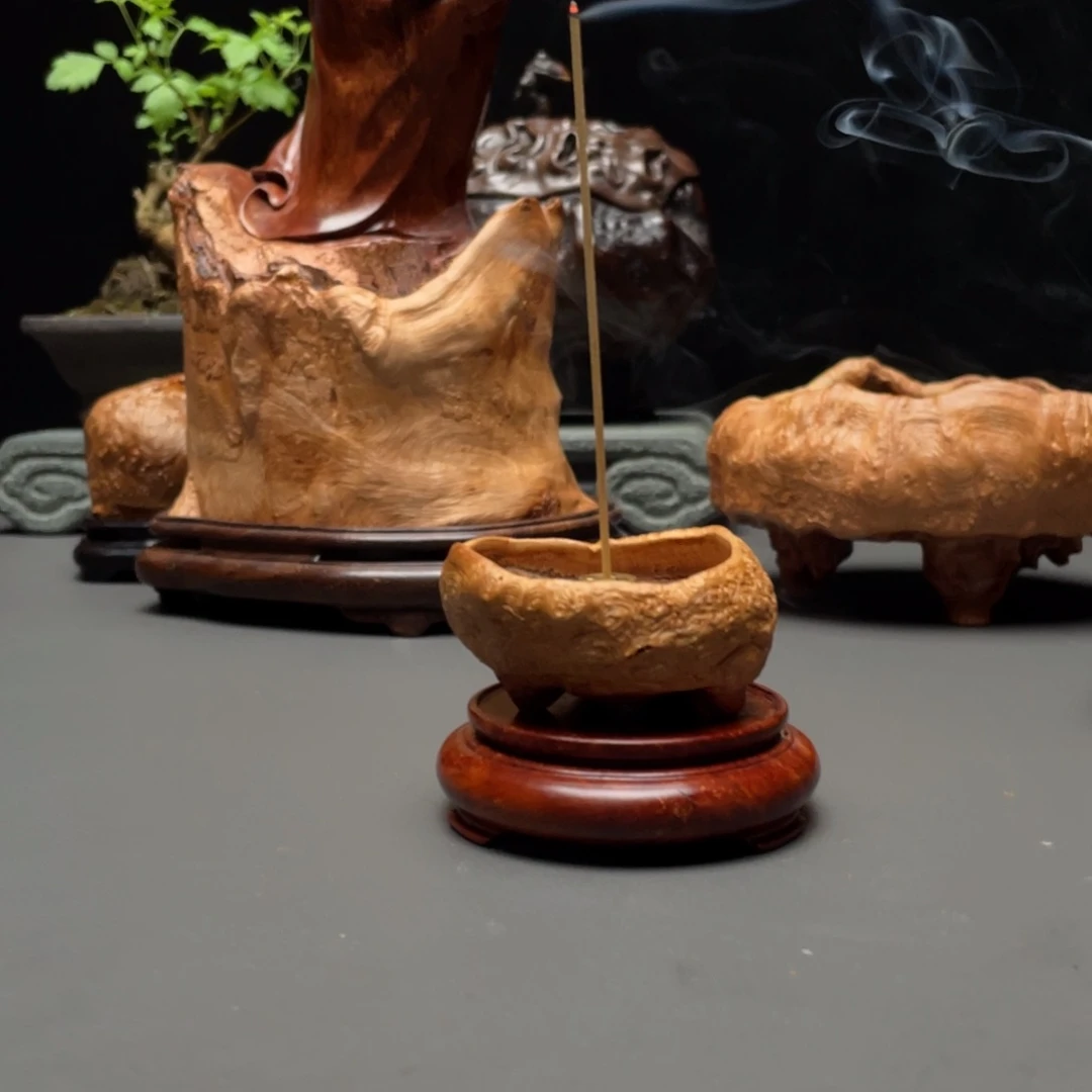 宗***荔枝木荔枝木香炉+底座