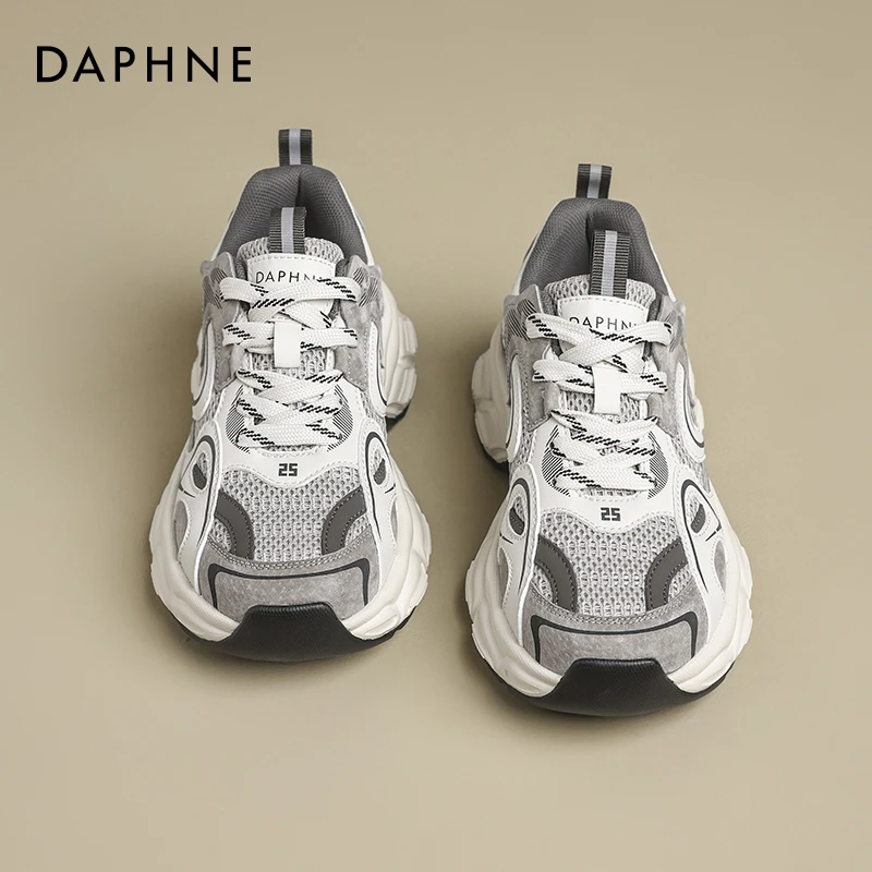 达芙妮厚底老爹鞋女款2025春季新款轻便百搭休闲时尚运动跑步鞋子