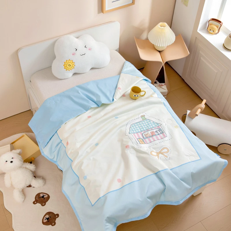 长绒棉儿童夏被空调被宝宝幼儿园午睡薄被子夏凉被
