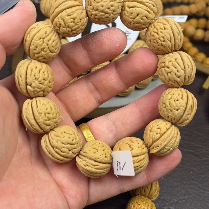 桃核手串21尺寸盘锦柳叶肌肉