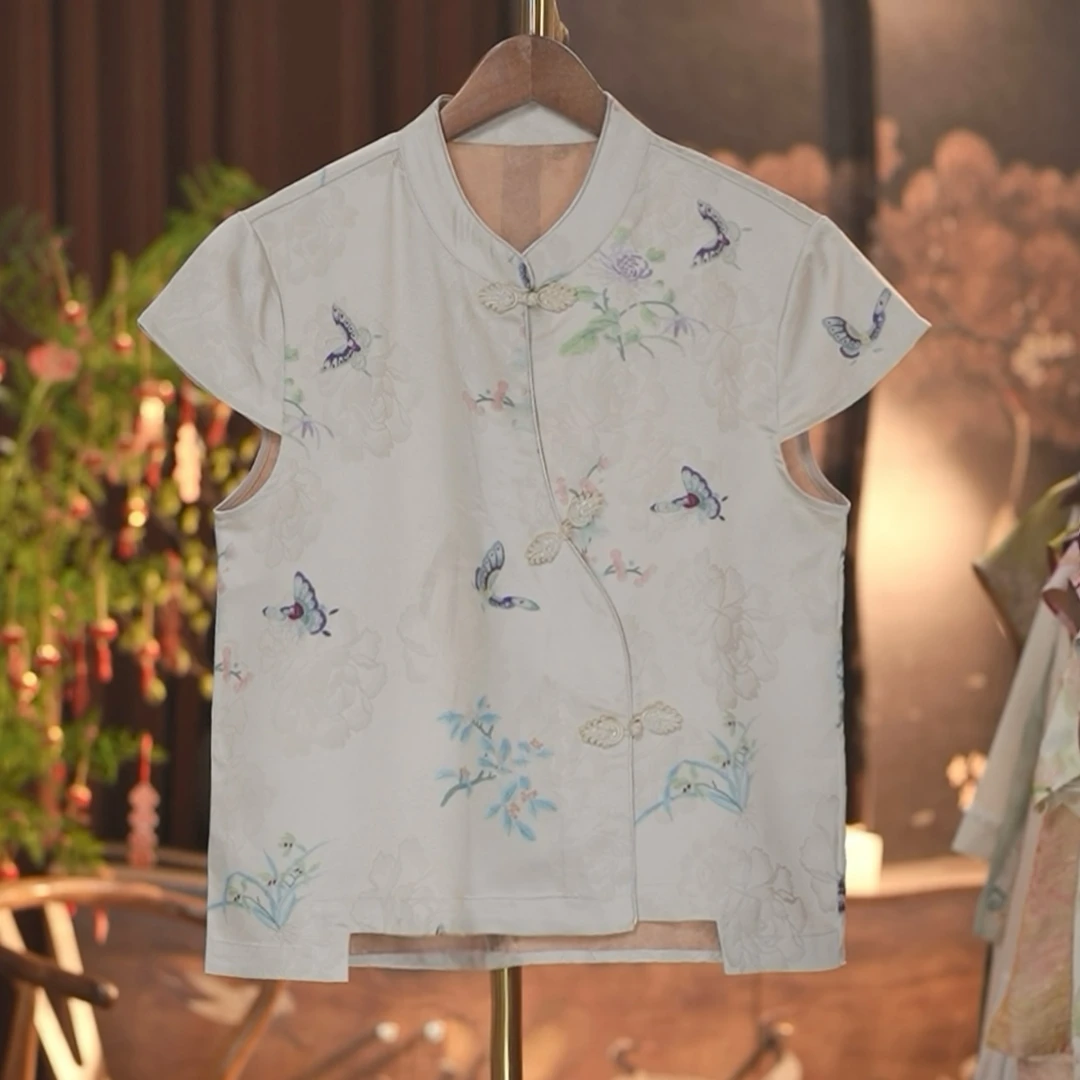 《云纹栏-小衫》2025新中式国风提花女士百搭小衫