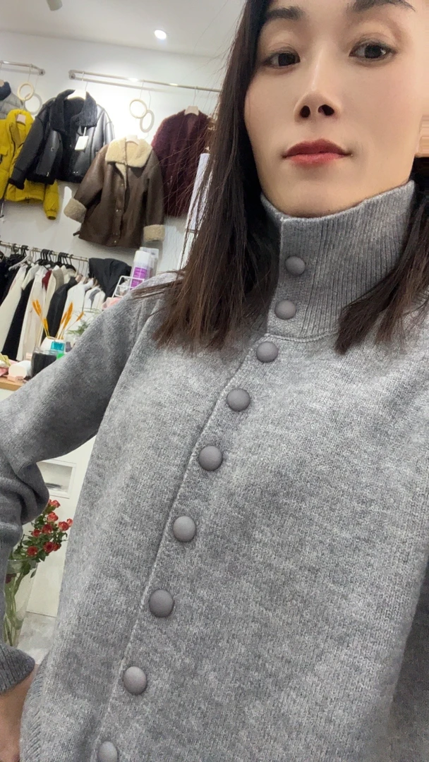 休闲风冬季女毛针织衫针织衫毛呢百搭休闲女装加厚上衣