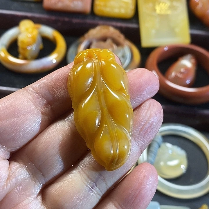 石英质玉（黄龙玉）未镶嵌颈饰