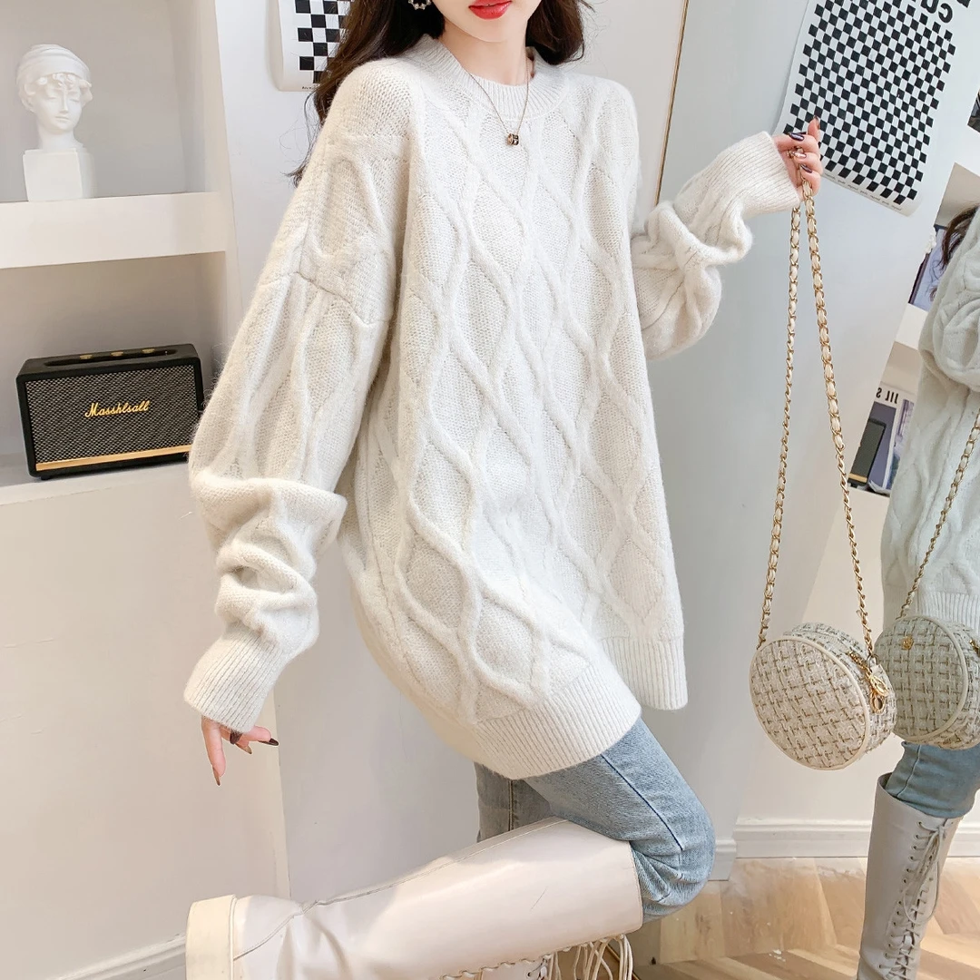 2025年纯色百搭时尚圆领毛衣