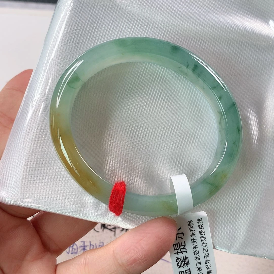 未镶嵌手镯（贵妃镯）翡翠特色镯 油画"向日葵"①③③