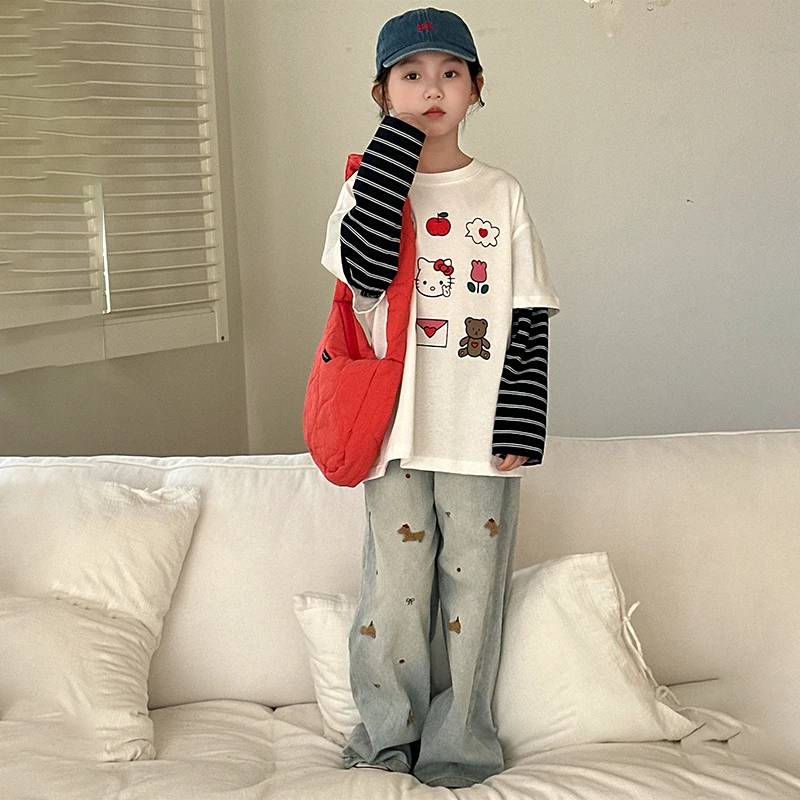 简约潮牌店铺儿童服装2025年新款衣服女童装秋装套装6-12岁高级感