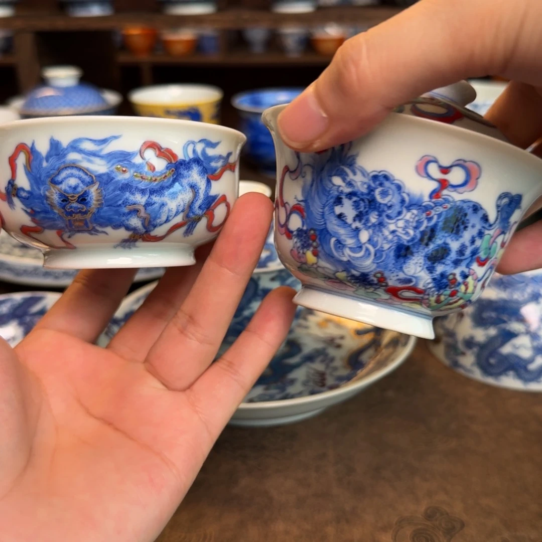老***哥纯手工手绘陶瓷茶具两件
