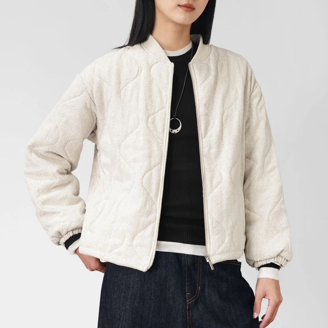 【亚麻衍生棉外套】秋冬新款百搭休闲减龄宽松舒适棒球领外套