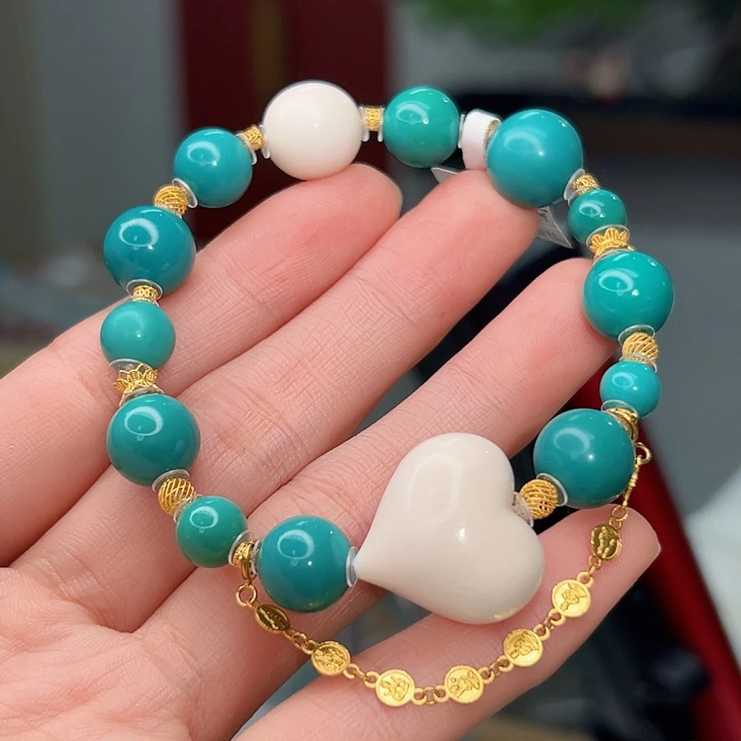 绿松石珠宝奇石18K金镶嵌