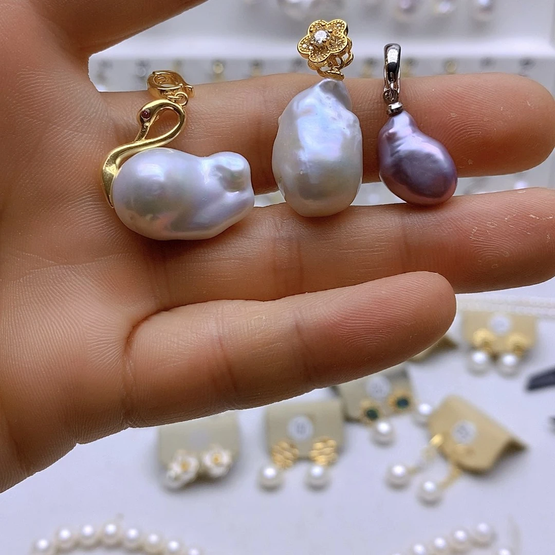 淡水珍珠颈饰银S925镶嵌