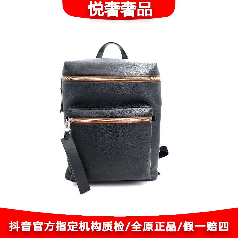 95新 BURBERRY/博柏利 98新新款黑色荔枝纹男士双肩包30*38/73117