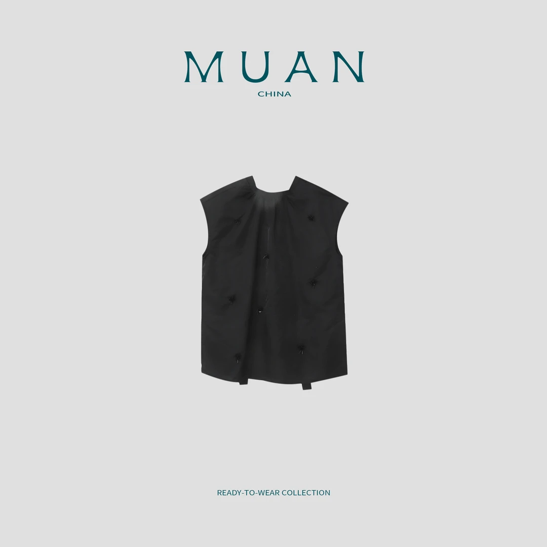 MUAN：《艺术品马甲》定制手工钉珠高定秀场款背心女MJ-F8282