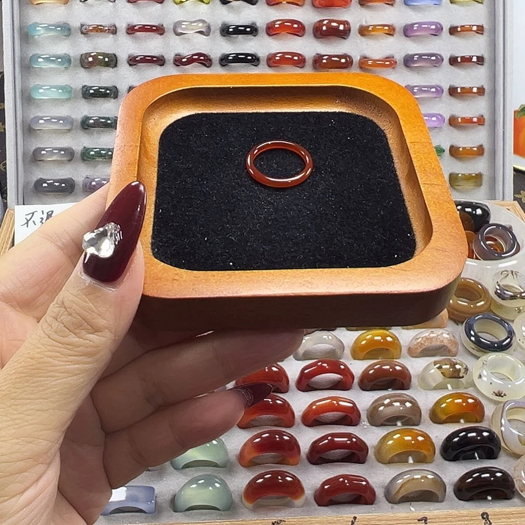 玛瑙/玉髓未镶嵌戒指B15不退换16.6港13+