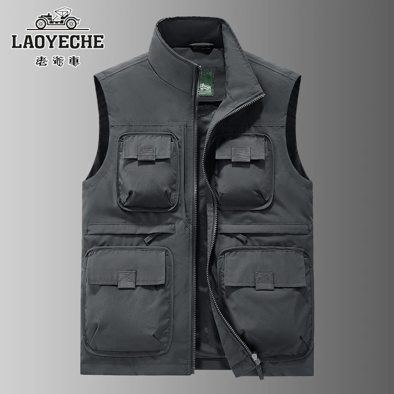 老爷车秋季防风马甲男士工装透气多口袋钓鱼登山摄影坎肩背心外套