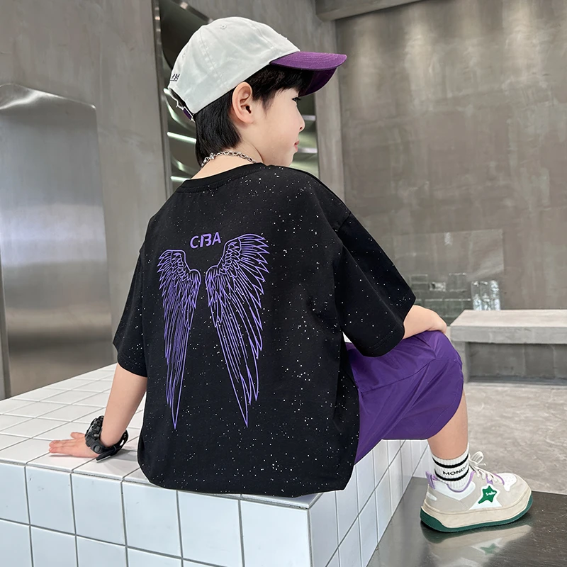 男童夏装套装2025新款中大童儿童洋气男孩酷帅薄款炸街网红夏款潮