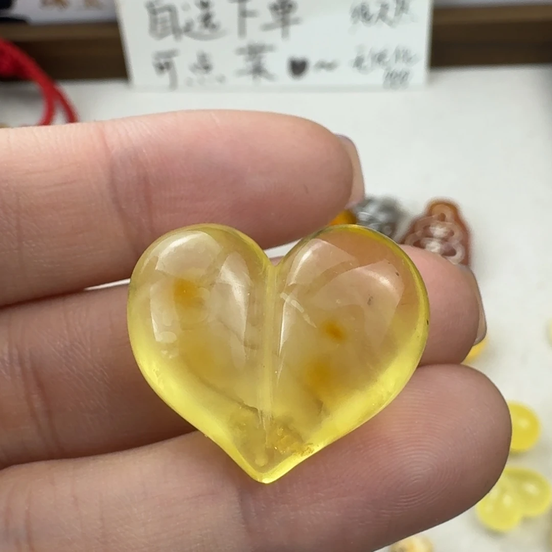 蜜蜡未镶嵌珠宝奇石微粉备注打孔 25.3/21.3×10.2mm