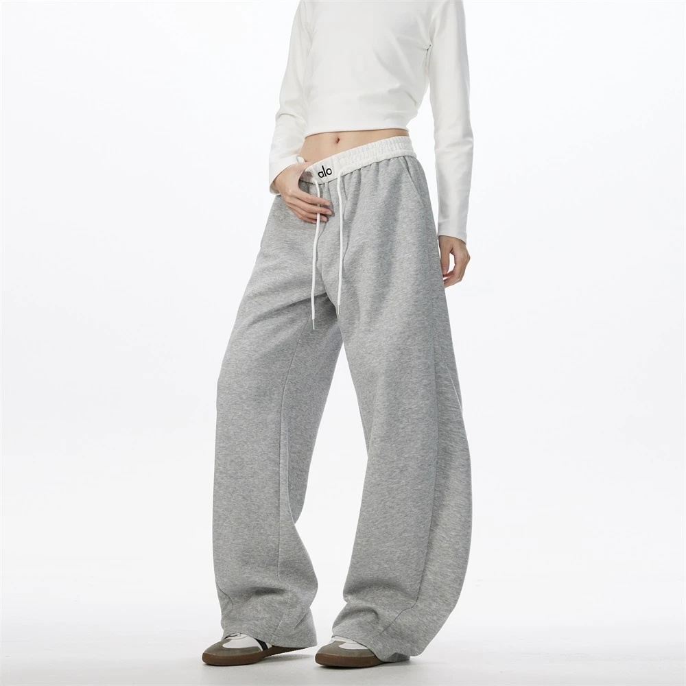 25秋季新款重磅350克撞色腰头卫裤男女宽松直筒刺绣运动休闲长裤