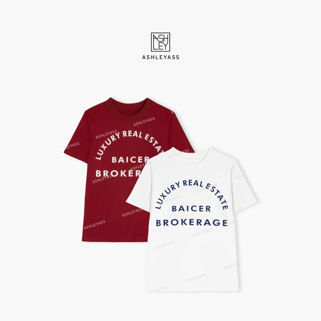 【ASHLEYASS】“insT”双面棉圆领字母短袖休闲舒适亲肤T恤LSS250245Y