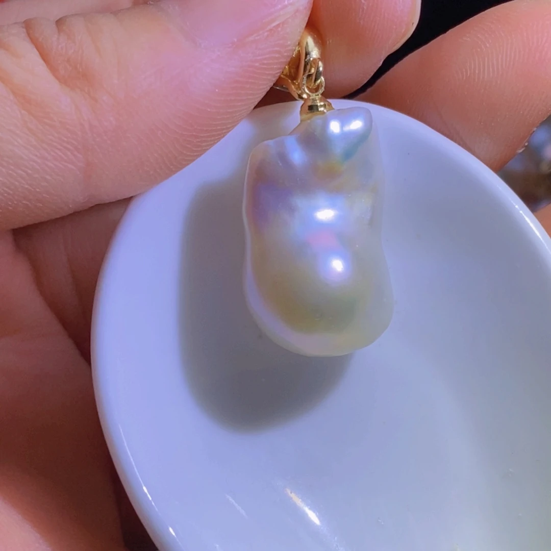 银S925镶嵌淡水珍珠微瑕