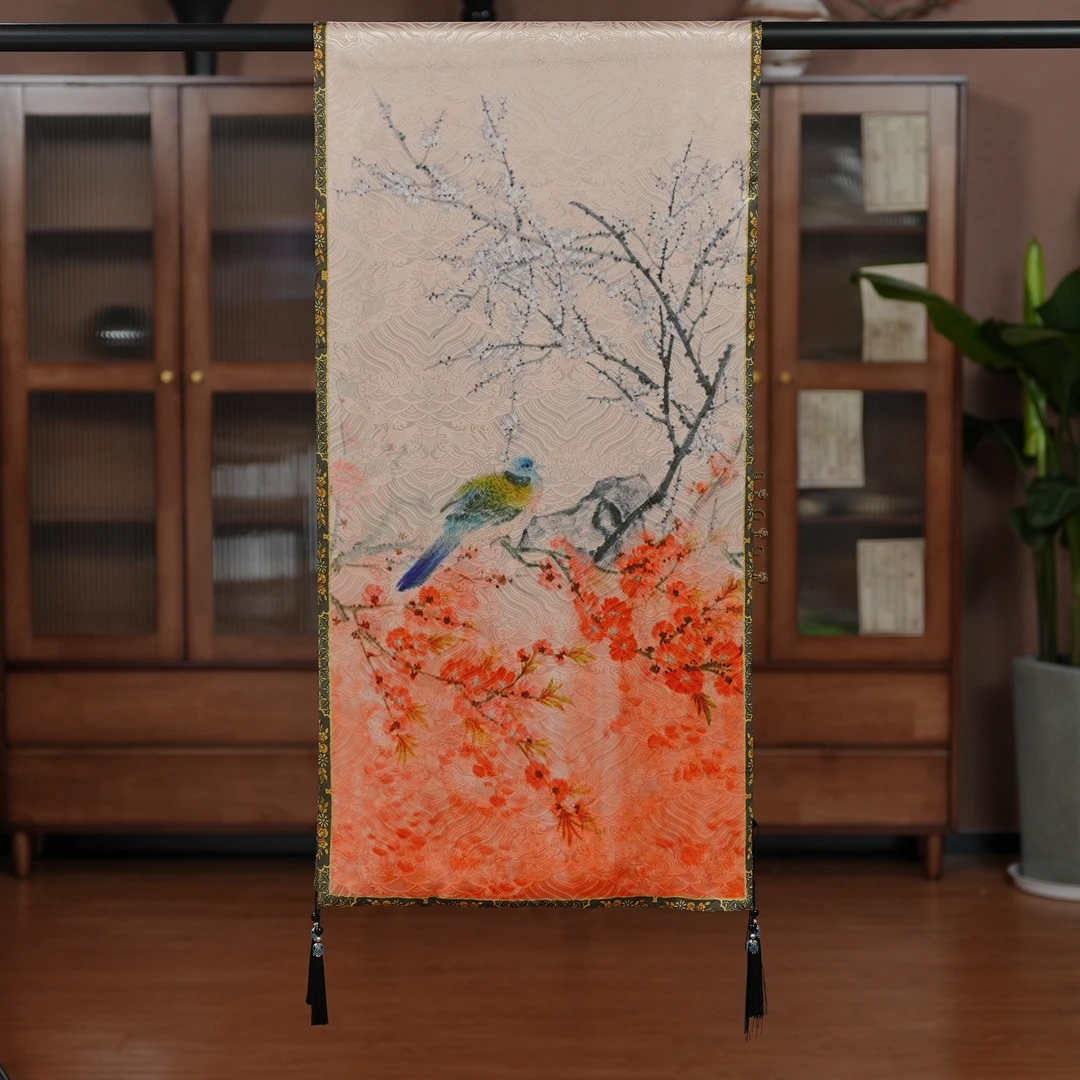 孤【D50-139两情相悦】180*40盘扣丝巾气质百搭国风大方提花时尚