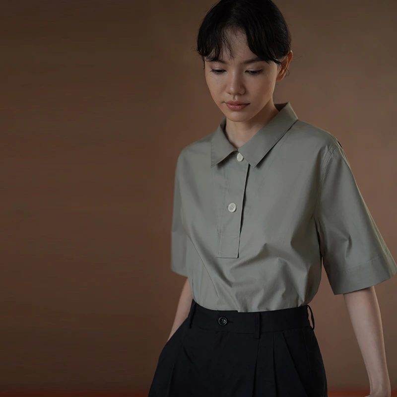 【女装优选QC】哈齿小姐学院风气质polo领衬衫宽松短袖20ZZ2504914C
