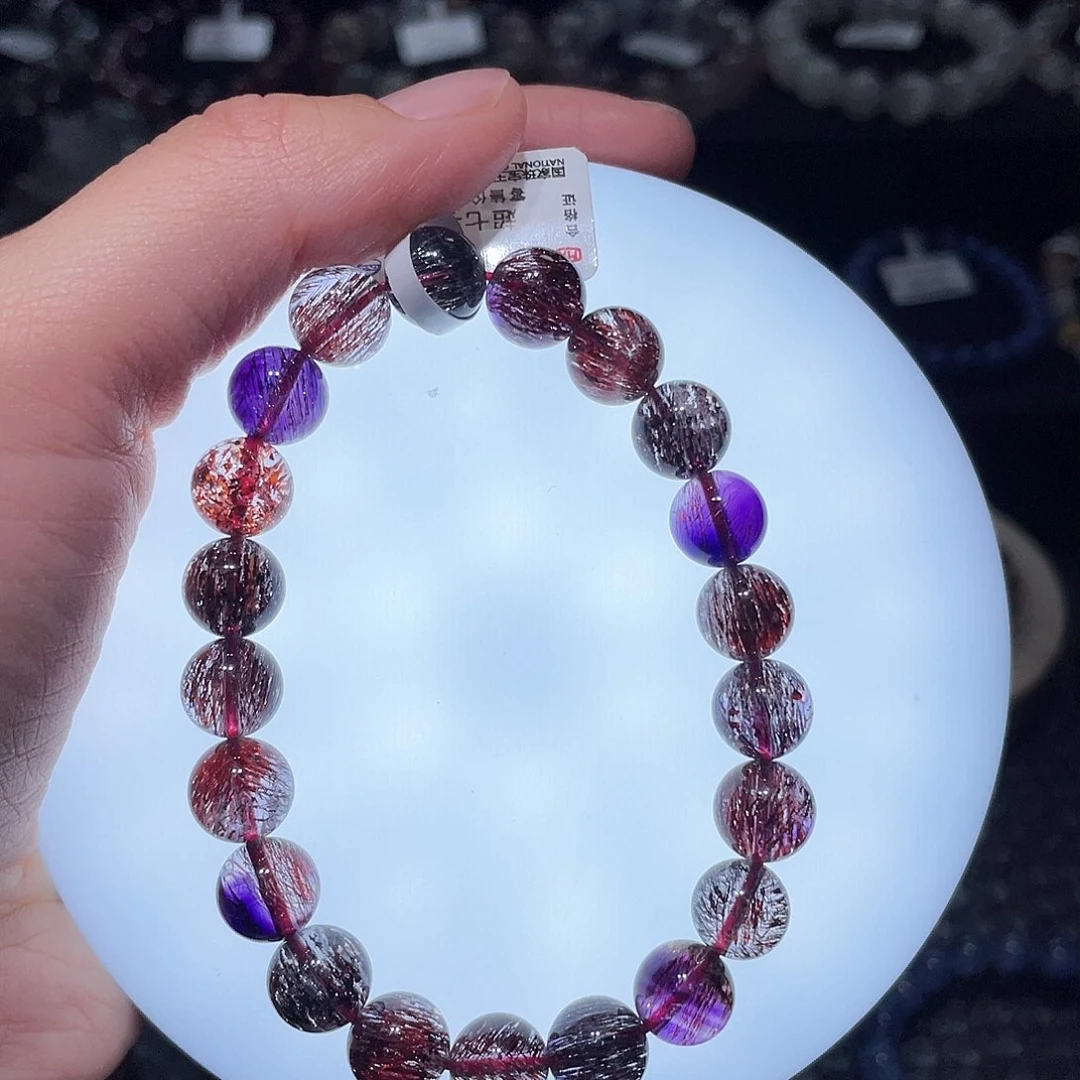 水晶手链未镶嵌超七手链，晶体通透