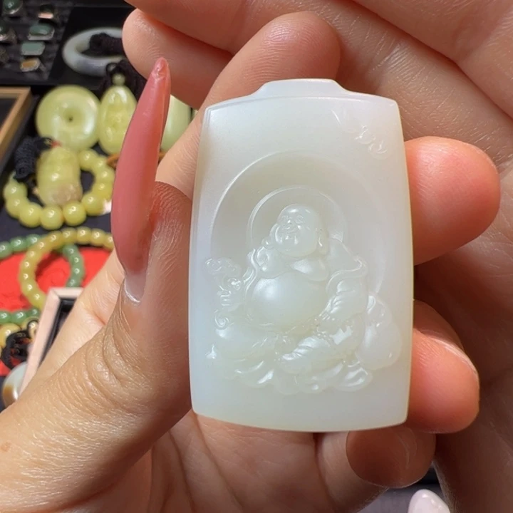 和田玉（白玉）颈饰未镶嵌24克米达吊坠