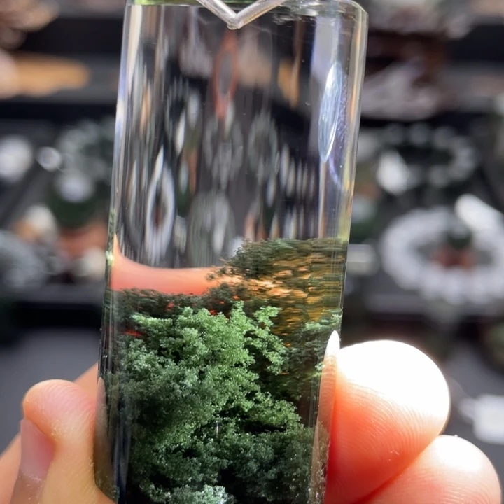 水晶未镶嵌颈饰绿幽灵聚宝盆柱子定制