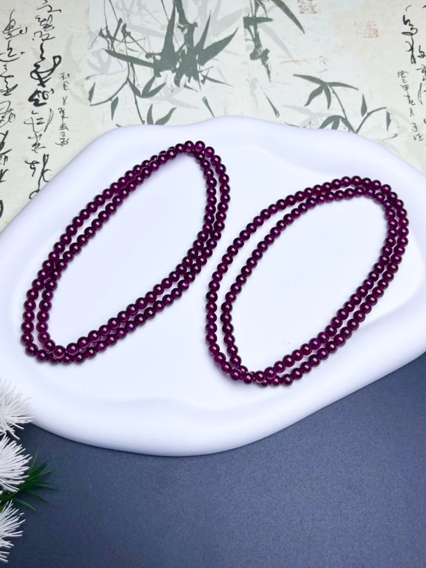 YS51-紫牙乌石榴石三圈手串卡3mm+多样性发其一