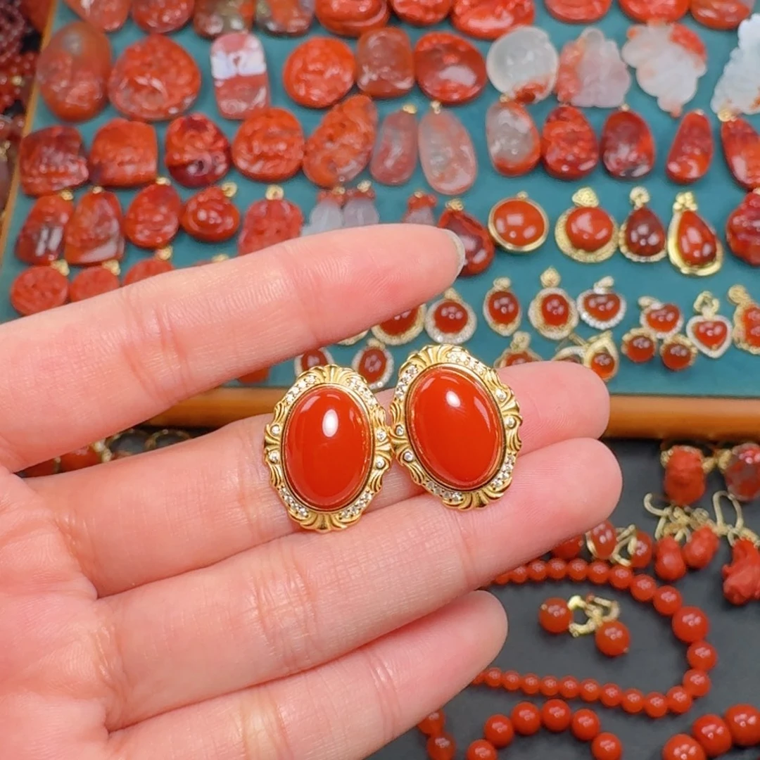 南红玛瑙南红银S925镶嵌