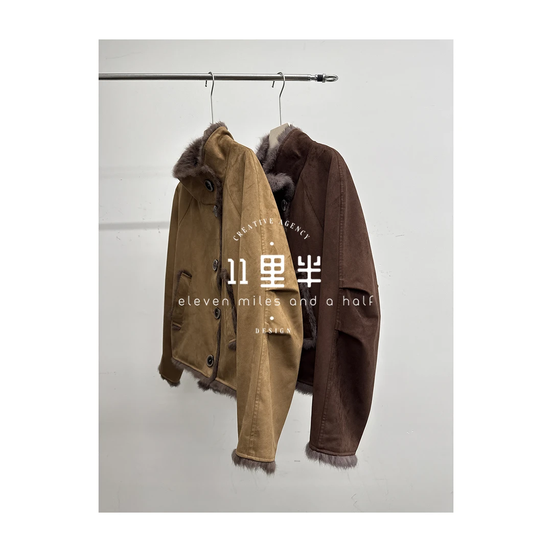 11里半&如懿专属【双椰拿铁】秋冬宽松双面穿休闲简约时尚保暖外套