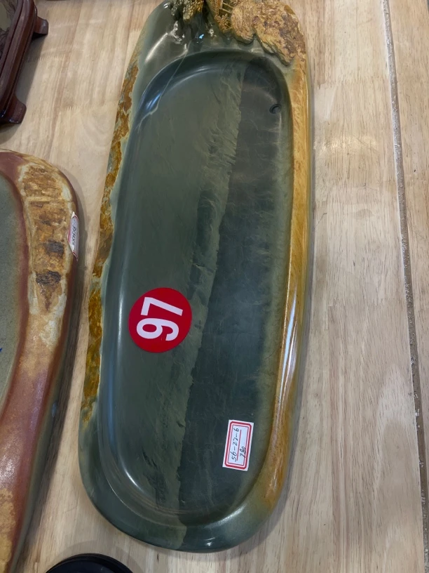 端砚石绿端石茶盘